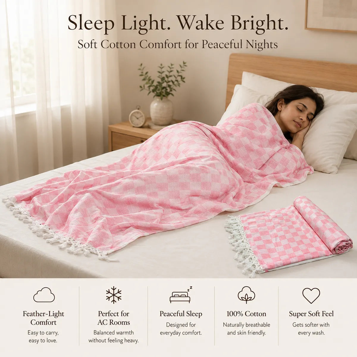Pack of 2 Premium 3D Bhagalpuri Dull Chadar - Super Soft & Extra Long Blanket | 100*54 In